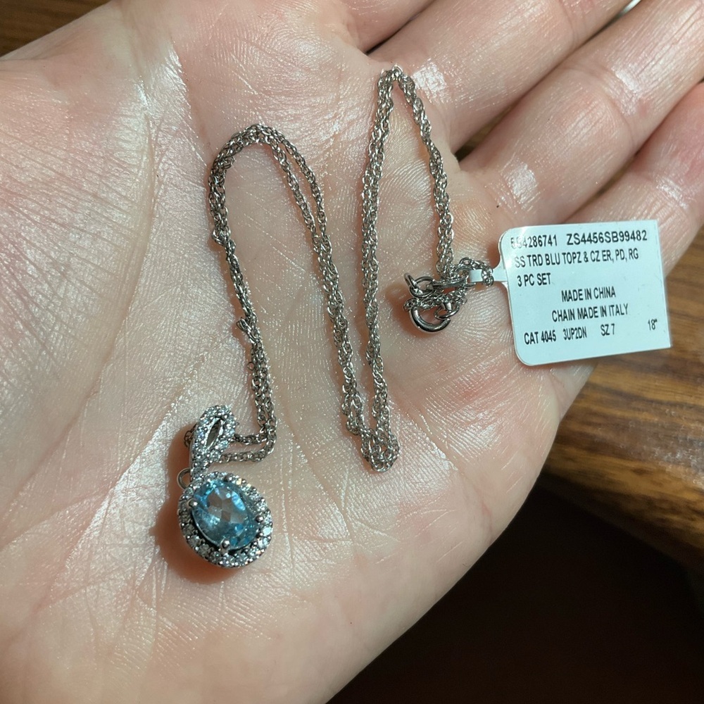 NWT Blue Topaz & Sterling Silver Set - Picture 4 of 10